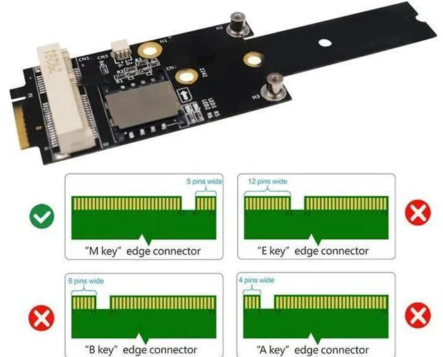 Alt view image 2 of 5 - PCI-E to M.2 NGFF Adapter M Key Converter Card Modulewith SIM Card Slot for Comp