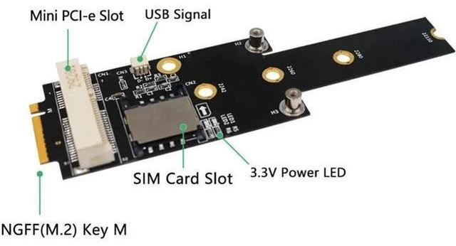 Alt view image 4 of 5 - PCI-E to M.2 NGFF Adapter M Key Converter Card Modulewith SIM Card Slot for Comp