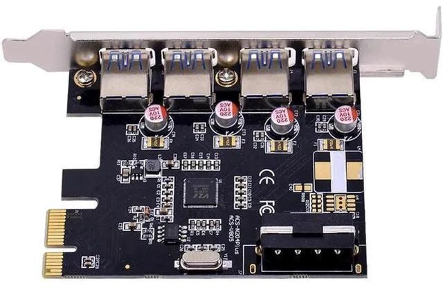 Alt view image 2 of 5 - 4 port USB 3.0 PCI-e Expansion Card PCI express PCIe USB 3.0 hub adapter 4-port