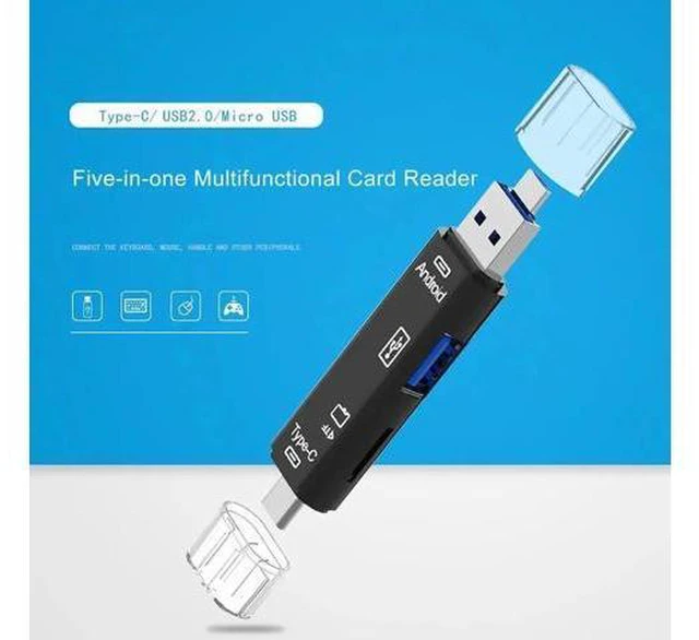 Alt view image 5 of 5 - 5 in 1 USB 3.0 Type C / USB / Micro USB TF Memory Card Reader OTG Adapter Connec