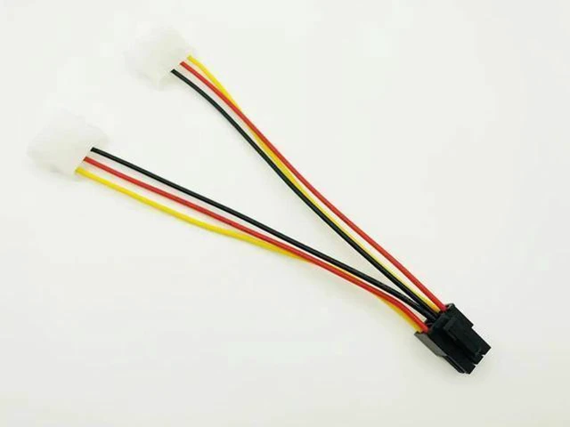 Alt view image 3 of 5 - 5pcs/lot Dual 4 Pin to 6 Pin Molex PCI-E External Graphics Card Power Cable Conv