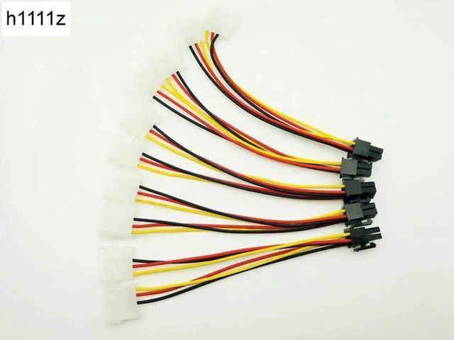 Main image of 5pcs/lot Dual 4 Pin to 6 Pin Molex PCI-E External Graphics Card Power Cable Conv