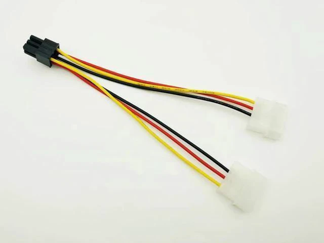 Alt view image 5 of 5 - 5pcs/lot Dual 4 Pin to 6 Pin Molex PCI-E External Graphics Card Power Cable Conv
