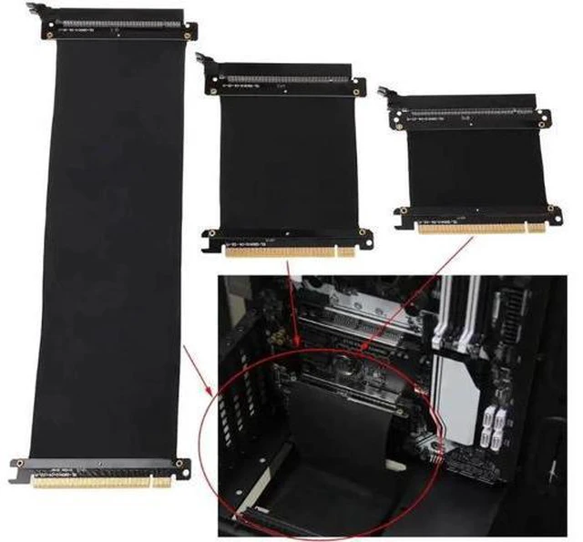 Alt view image 5 of 5 - Express 16x Flexible Cable Riser Card Extension Port Adapter Graphics Video Card