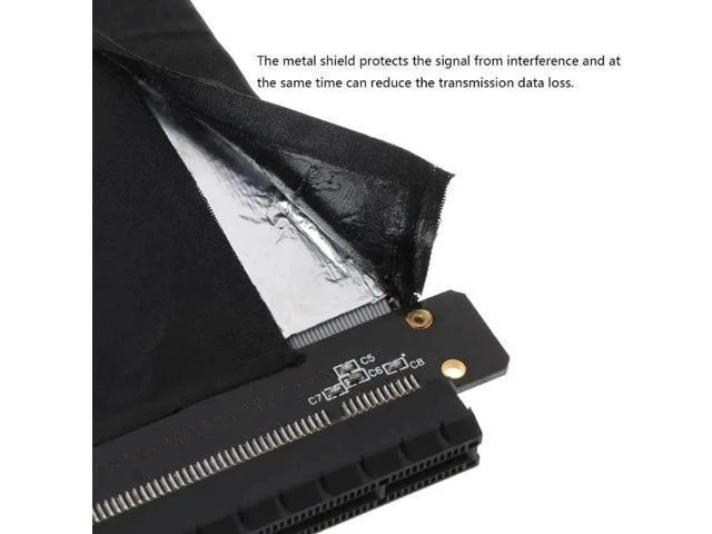 Alt view image 5 of 5 - Express e3.0 16X to 16X Flexible Cable Card Extension Port Adapter 90 Degree Ang