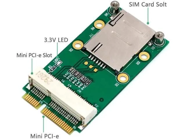 Alt view image 3 of 5 - PCI-E Adapter with SIM Card Slot for 3G/4G WWAN HSPA MODEM LTE Card GPS Card for