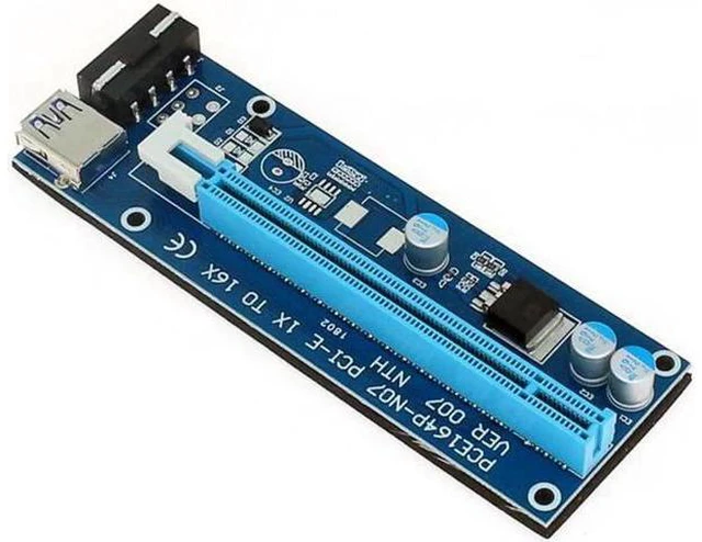 Alt view image 3 of 5 - Card Molex 4Pin PCIE PCI-E PCI Express Adapter 1X 16X USB3.0 Extender Mining Min