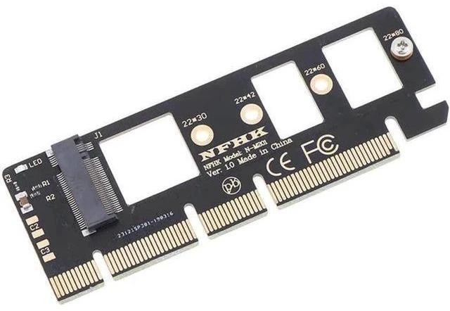 Main image of 1*NVMe M.2 NGFF SSD to PCI-E PCI express 3.0 16x x4 adapter riser card converte