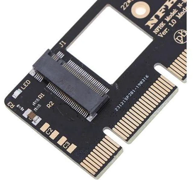 Alt view image 2 of 5 - 1*NVMe M.2 NGFF SSD to PCI-E PCI express 3.0 16x x4 adapter riser card converte