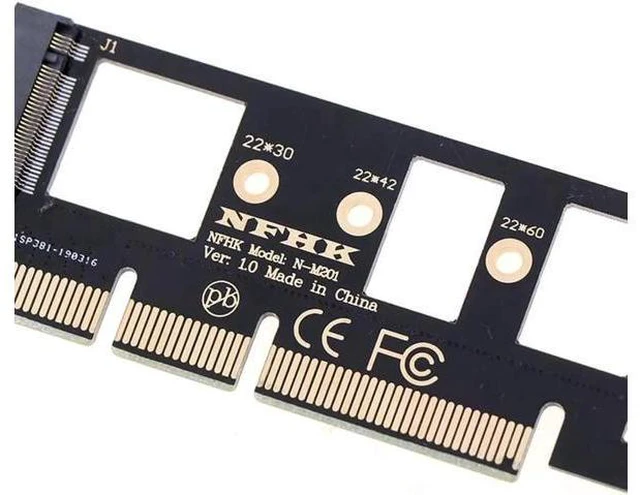 Alt view image 3 of 5 - 1*NVMe M.2 NGFF SSD to PCI-E PCI express 3.0 16x x4 adapter riser card converte