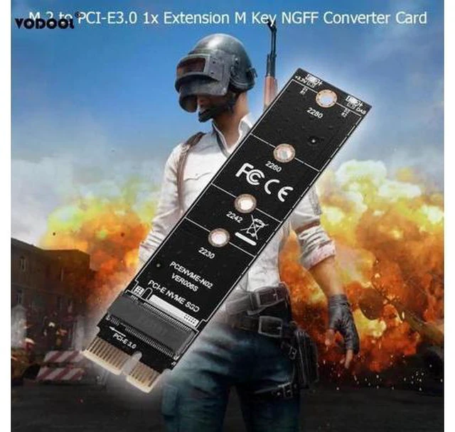 Alt view image 2 of 5 - Mini NVME Adapter Card M.2 to PCI-E3.0 1x High Speed Extension M Key NGFF Conver