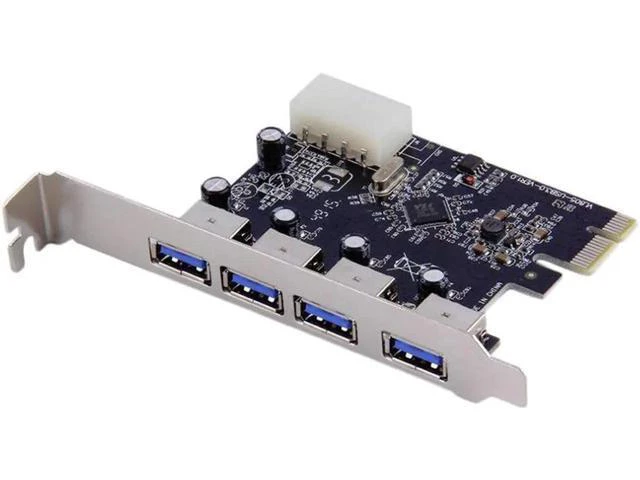 Alt view image 2 of 5 - 4Port PCI-E to USB 3.0 HUB PCI Express Expansion Card Adapter 5 Gbps Speed Top