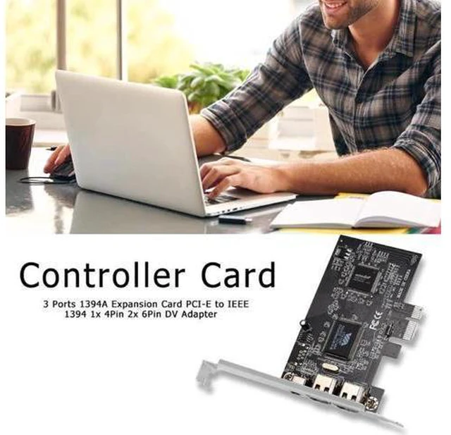 Alt view image 2 of 5 - 3 Ports 1394A Expansion Card PCI-E 1X to IEEE 1394 DV Video Adapter 1x 4Pin 2x 6