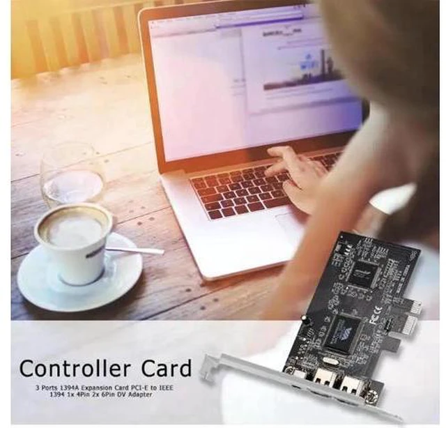Alt view image 3 of 5 - 3 Ports 1394A Expansion Card PCI-E 1X to IEEE 1394 DV Video Adapter 1x 4Pin 2x 6