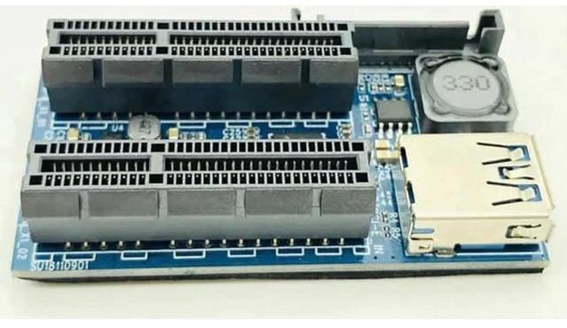 Alt view image 2 of 5 - Add On Card PCI Express USB 3.0 Adapter Raiser PC Components Extender PCIE Riser