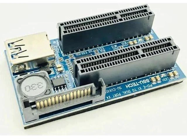Alt view image 3 of 5 - Add On Card PCI Express USB 3.0 Adapter Raiser PC Components Extender PCIE Riser