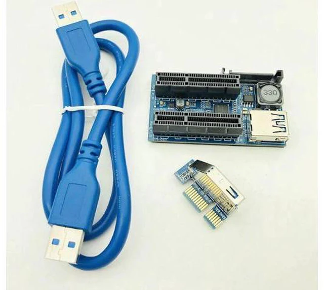 Alt view image 4 of 5 - Add On Card PCI Express USB 3.0 Adapter Raiser PC Components Extender PCIE Riser