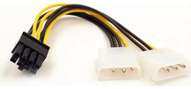 Alt view image 3 of 5 - Quality 18cm 8Pin To Dual 4Pin Video Card Power Cord Y Shape 8Pin PCI Express To