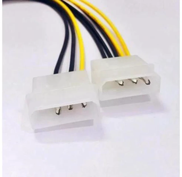 Alt view image 2 of 5 - Quality 18cm 8Pin To Dual 4Pin Video Card Power Cord Y Shape 8Pin PCI Express To