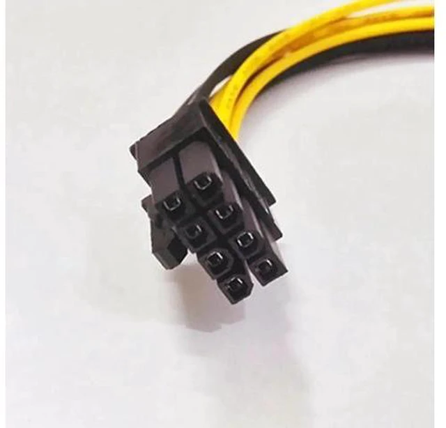 Alt view image 4 of 5 - Quality 18cm 8Pin To Dual 4Pin Video Card Power Cord Y Shape 8Pin PCI Express To
