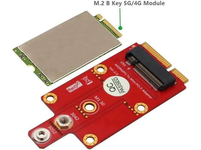 Alt view image 3 of 5 - Key B to Mini PCIE PCI-E Adapter Converter for 3G/4G/5G Module with Screwdriver