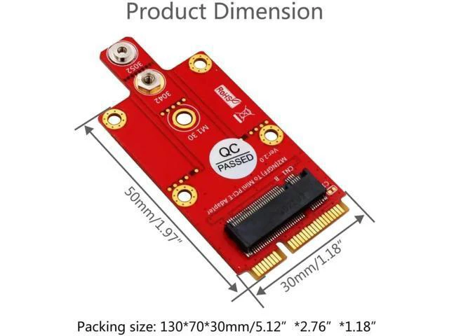 Alt view image 4 of 5 - Key B to Mini PCIE PCI-E Adapter Converter for 3G/4G/5G Module with Screwdriver