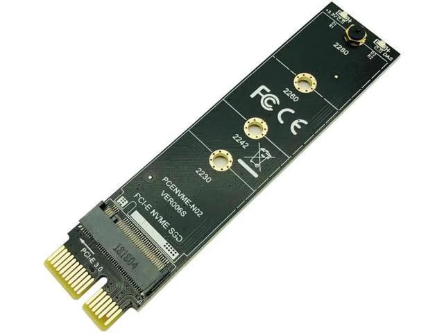Alt view image 2 of 5 - NVMe SSD PCI-E Adapter PCI Express 3.0 x1 M Key Connector High Speed Expansion C