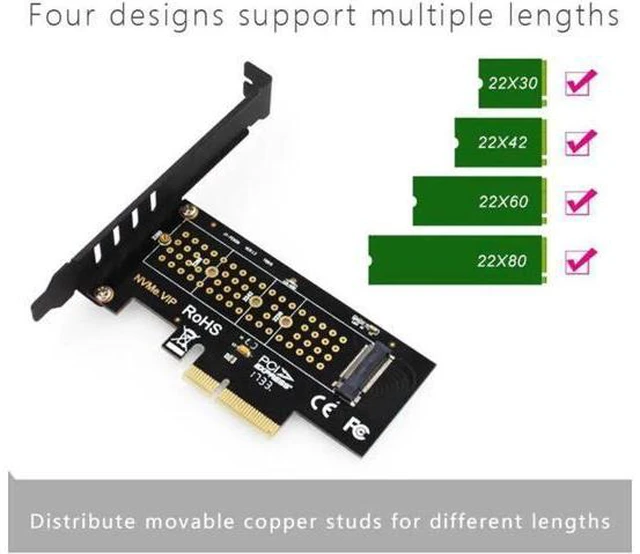 Alt view image 5 of 5 - NVMe SSD NGFF to PCIE X4 Adapter M Key Interface Expansion Card Support PCI Expr