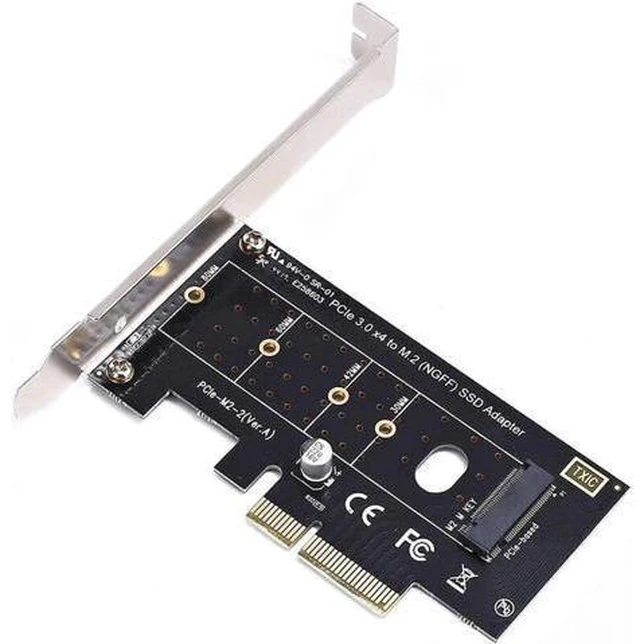 Alt view image 3 of 5 - M.2 NVME SSD to PCI Express PCIe 3.0 X4 Host Controller Expansion Card M-Key SSD