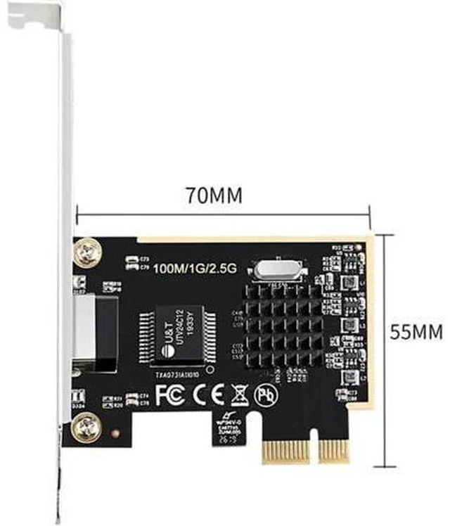 Alt view image 2 of 6 - DIEWU 2.5G Network Adapter PCIe1X 2.5G lan Card with Realtek8125
