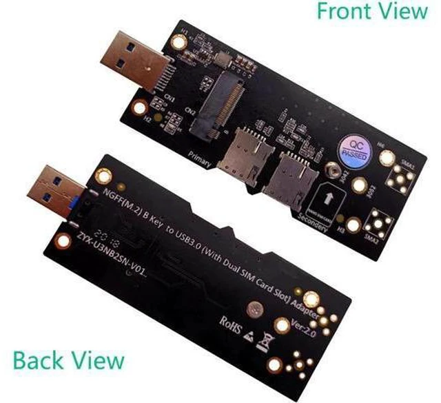 Main image of M.2 to USB 3.0 Adapter Expansion Card with Dual NANO SIM Card Slot for WLAN/LTE