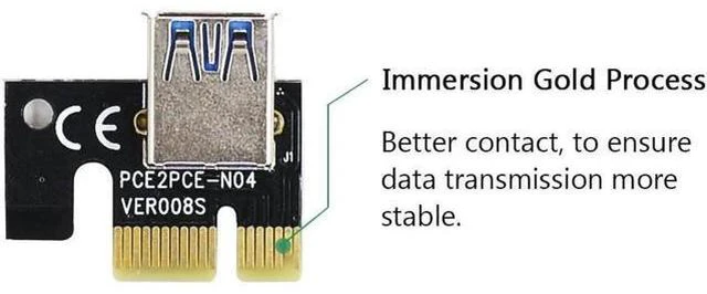 Alt view image 2 of 5 - VER009S Plus PCI-E Riser Card 6Pin Power PCI Express 1X to 16X Reinforce Card 60