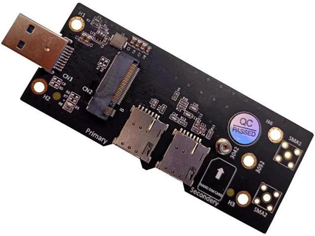 Alt view image 5 of 5 - M.2 to USB 3.0 Adapter Expansion Card with Dual NANO SIM Card Slot for WLAN/LTE