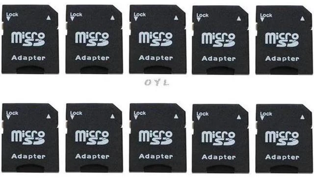 Main image of 10Pcs Micro TransFlash TF To SDHC Memory Card Adapter Converter Black