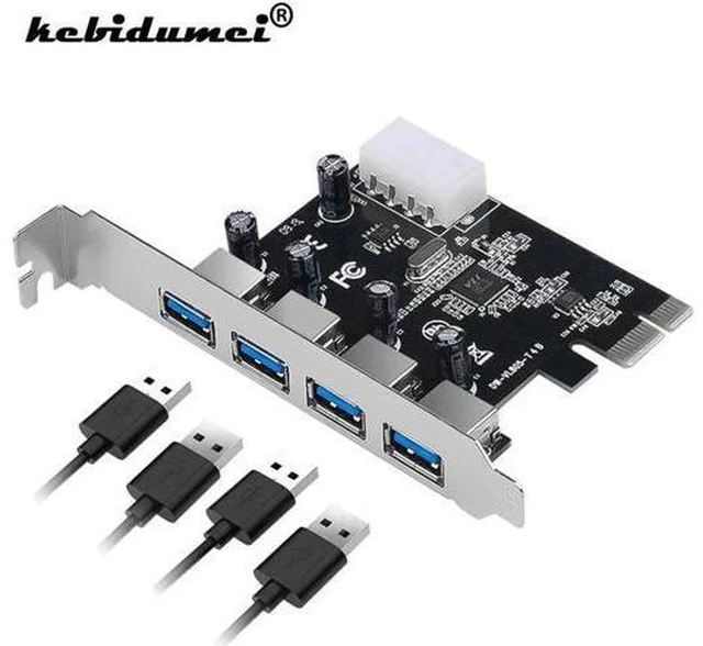 Alt view image 2 of 5 - 5Gbps Superspeed 4 Ports USB 3.0 Expansion Card Adapter PCI-E PCI Express power