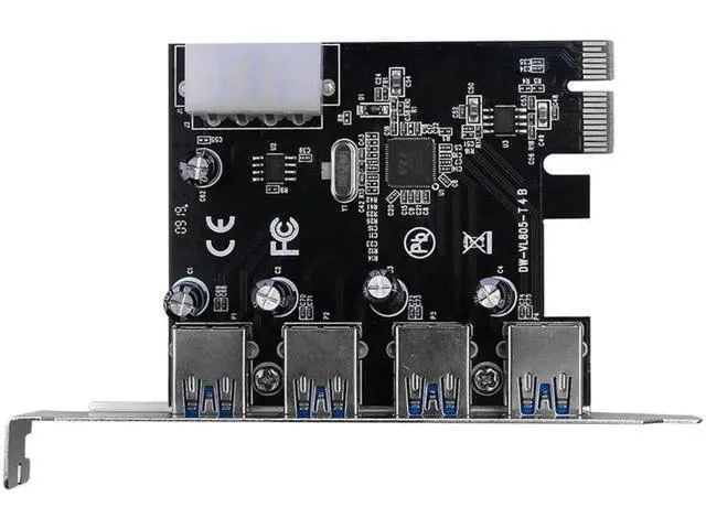 Alt view image 3 of 5 - 5Gbps Superspeed 4 Ports USB 3.0 Expansion Card Adapter PCI-E PCI Express power