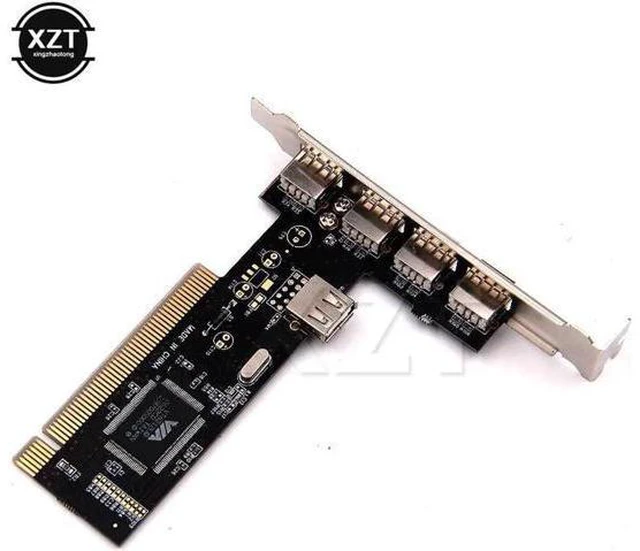 Alt view image 4 of 5 - PCI Controller Card Adapter USB 2.0 4 Port 480Mbps expansion card High Speed VIA