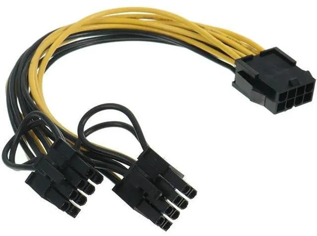 Alt view image 2 of 5 - CPU 8pin Female to Dual PCI-E PCI Express 8p ( 6+2 pin ) Male Power Cable 18AWG