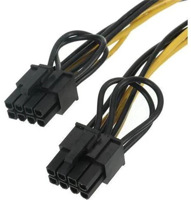 Alt view image 3 of 5 - CPU 8pin Female to Dual PCI-E PCI Express 8p ( 6+2 pin ) Male Power Cable 18AWG