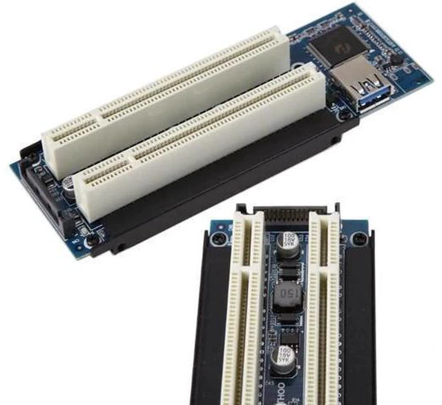Alt view image 3 of 5 - Card PCI-E Express X1 to Dual PCI Extend Adapter Connector Card Add Expansion Ca