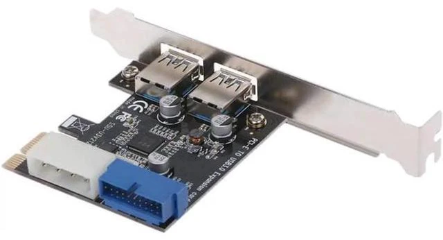 Main image of PCI Express USB 3.0 2 Ports Front Panel with Control Card Adapter 4-Pin & 20 Pin