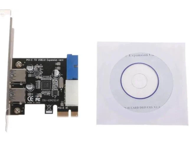 Alt view image 2 of 5 - PCI Express USB 3.0 2 Ports Front Panel with Control Card Adapter 4-Pin & 20 Pin