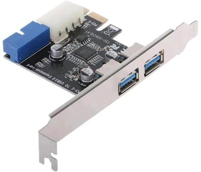 Alt view image 3 of 5 - PCI Express USB 3.0 2 Ports Front Panel with Control Card Adapter 4-Pin & 20 Pin