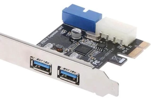 Alt view image 5 of 5 - PCI Express USB 3.0 2 Ports Front Panel with Control Card Adapter 4-Pin & 20 Pin
