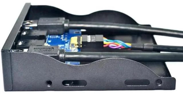 Alt view image 3 of 5 - 2 Port USB 3.0 Hub Splitter HD Audio 3.5mm Earphone Jack Mic Interface Front Pan