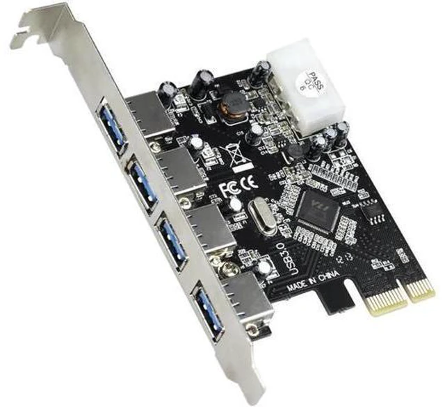 Alt view image 4 of 5 - FAST USB 3.0 PCI E PCIE 4 PORTS Express Expansion Card Adapter