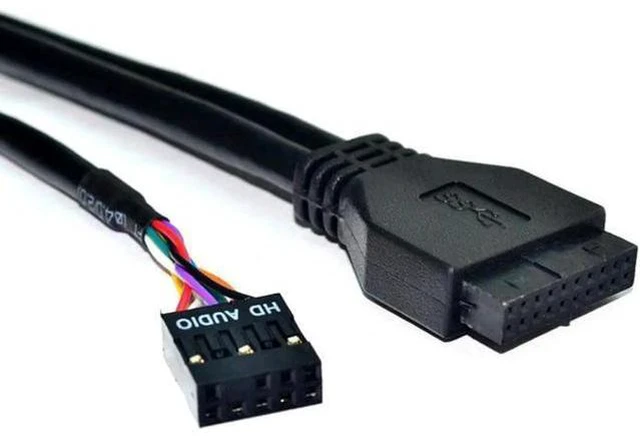 Alt view image 4 of 5 - 2 Port USB 3.0 Hub Splitter HD Audio 3.5mm Earphone Jack Mic Interface Front Pan