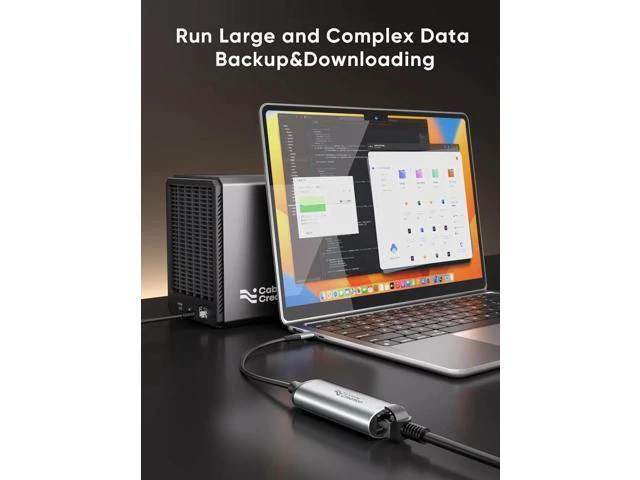 Alt view image 2 of 6 - CableCreation 5Gbps USB C to Ethernet Adapter, 5Gbps Type C to RJ45 Network LAN