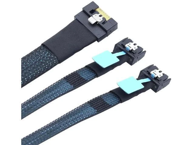 Alt view image 3 of 6 - SFF-8654 8I to Dual MCIO 4I Server Cable with Anti-Misplug Full Cover Design, 16