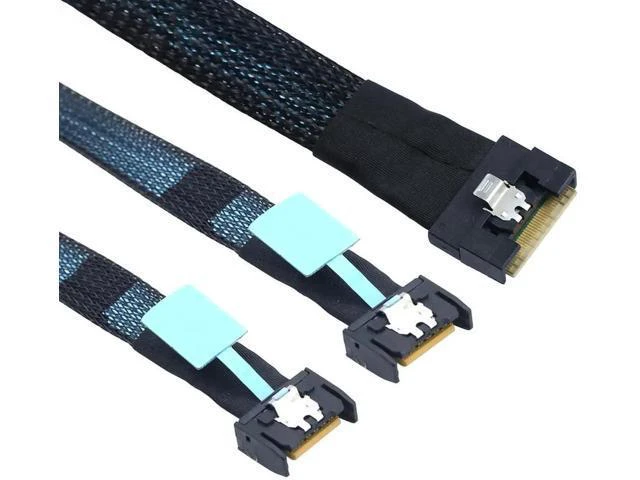 Alt view image 4 of 6 - SFF-8654 8I to Dual MCIO 4I Server Cable with Anti-Misplug Full Cover Design, 16